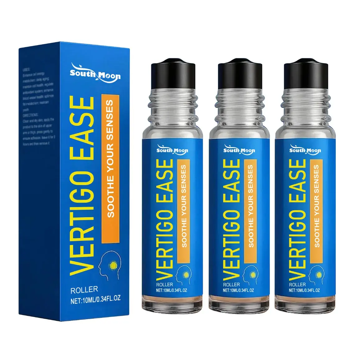 Vertigo Ease Aromatherapy Roll - Natural 10ml Essential Oils for Dizziness & Nausea - Health & Wellness Solution, Effective Treatment, Soothing Oil