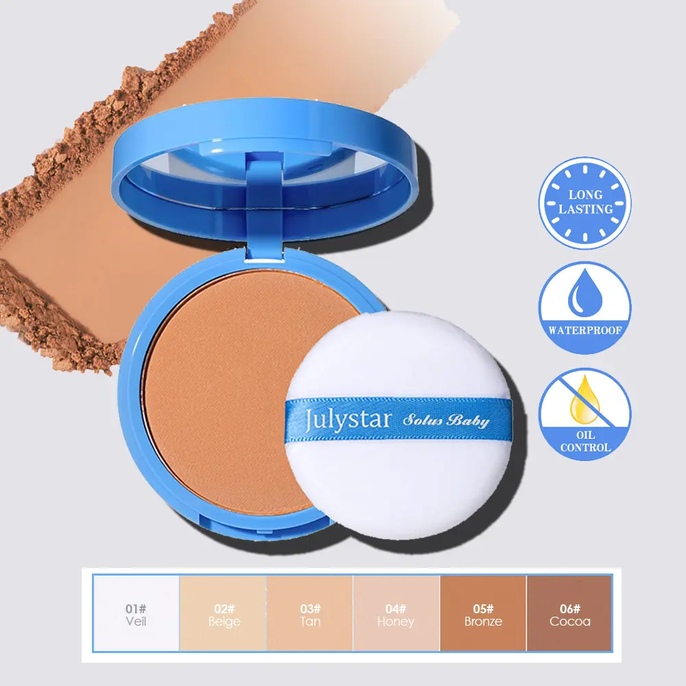 Pressed Setting Powder Compact - Long-Lasting Oil Control & Waterproof Formula with a Natural Matte Finish for Oily Skin, Cosmetic