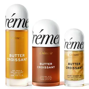 Cremerie Butter Croissant Scent Layering Trio | Luxury Parisian Perfume Mist + Hair Mist + Shimmer Body Oil Gift Set