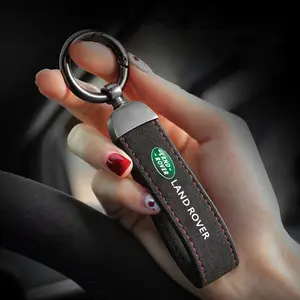 Genuine Leather Lanyard Keychain Men Women Square Car Key Ring Holder  For Land Rover Discovery 3 4 Range Rover Freelander 1 2 SVR Evoque car Accessories