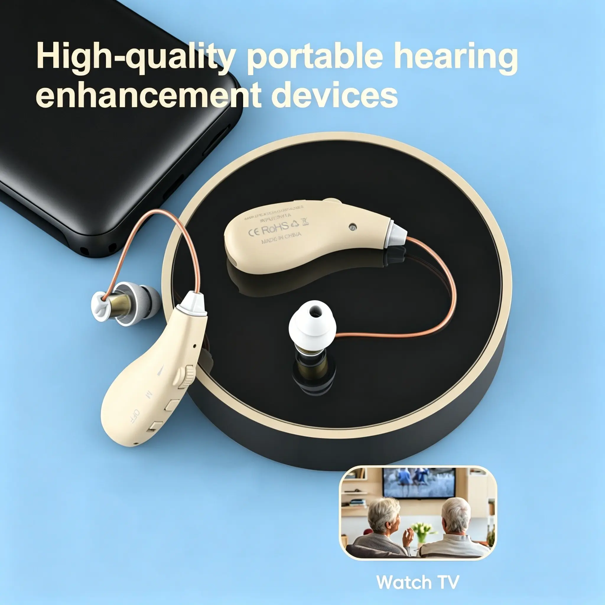 Aids for Adults – Discreet In-Ear Portable Sound Amplification, Rechargeable, No Prescription