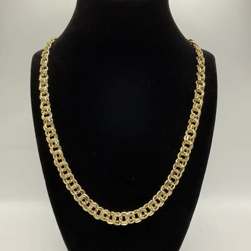 Chinese chain 24 inches, 8mm with laminated gold pendants, top quality