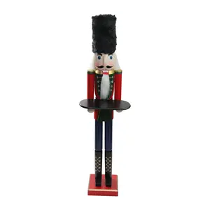 Northlight 48.25" Red and Black Butler Nutcracker with Tray