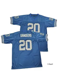 Blue #20 American Football Jersey, Comfortable Breathable Sportswear for Club School Games Training, Indoor Outdoor Use, Football Uniform