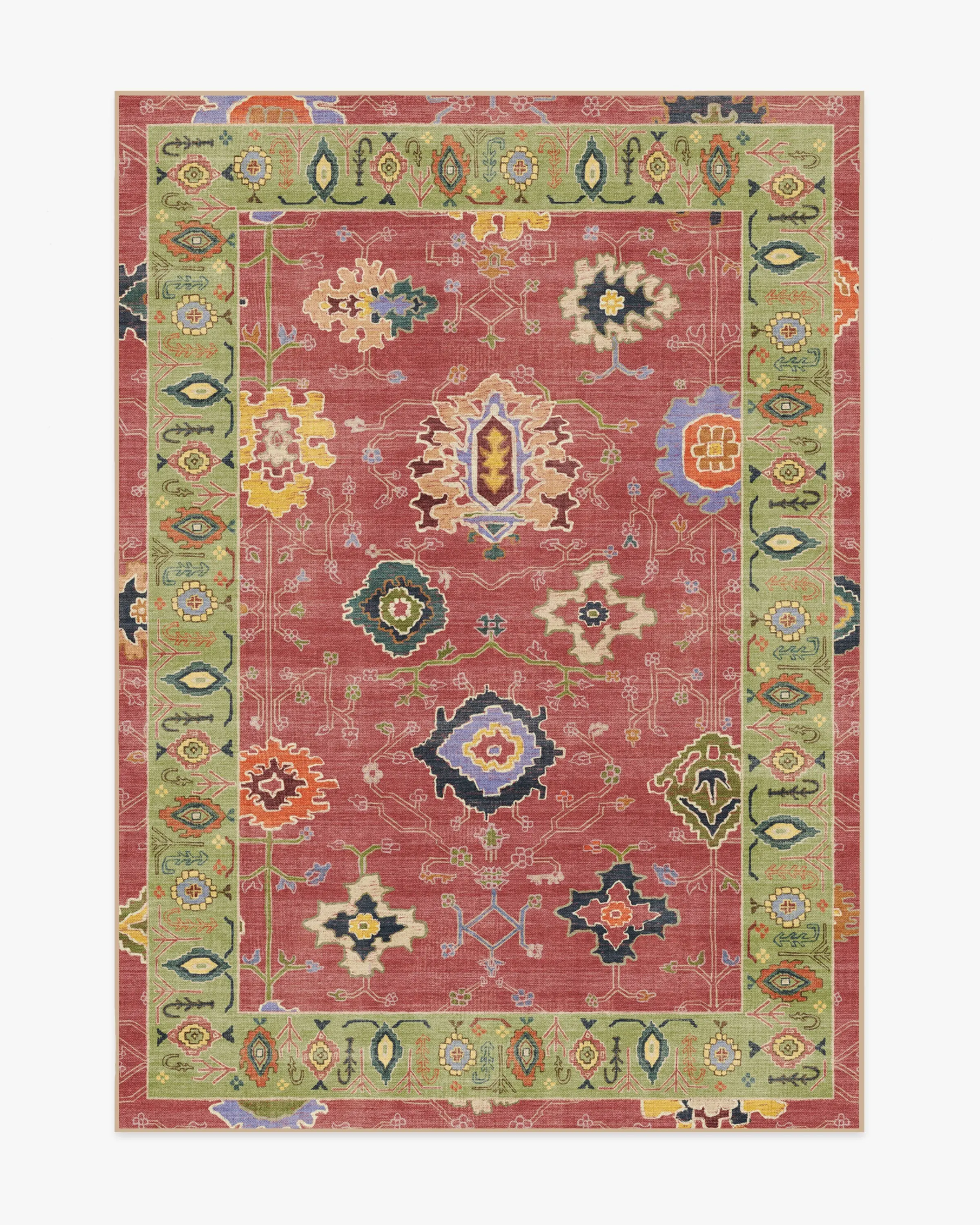 Mehr Rose & Soft Green Outdoor Rug