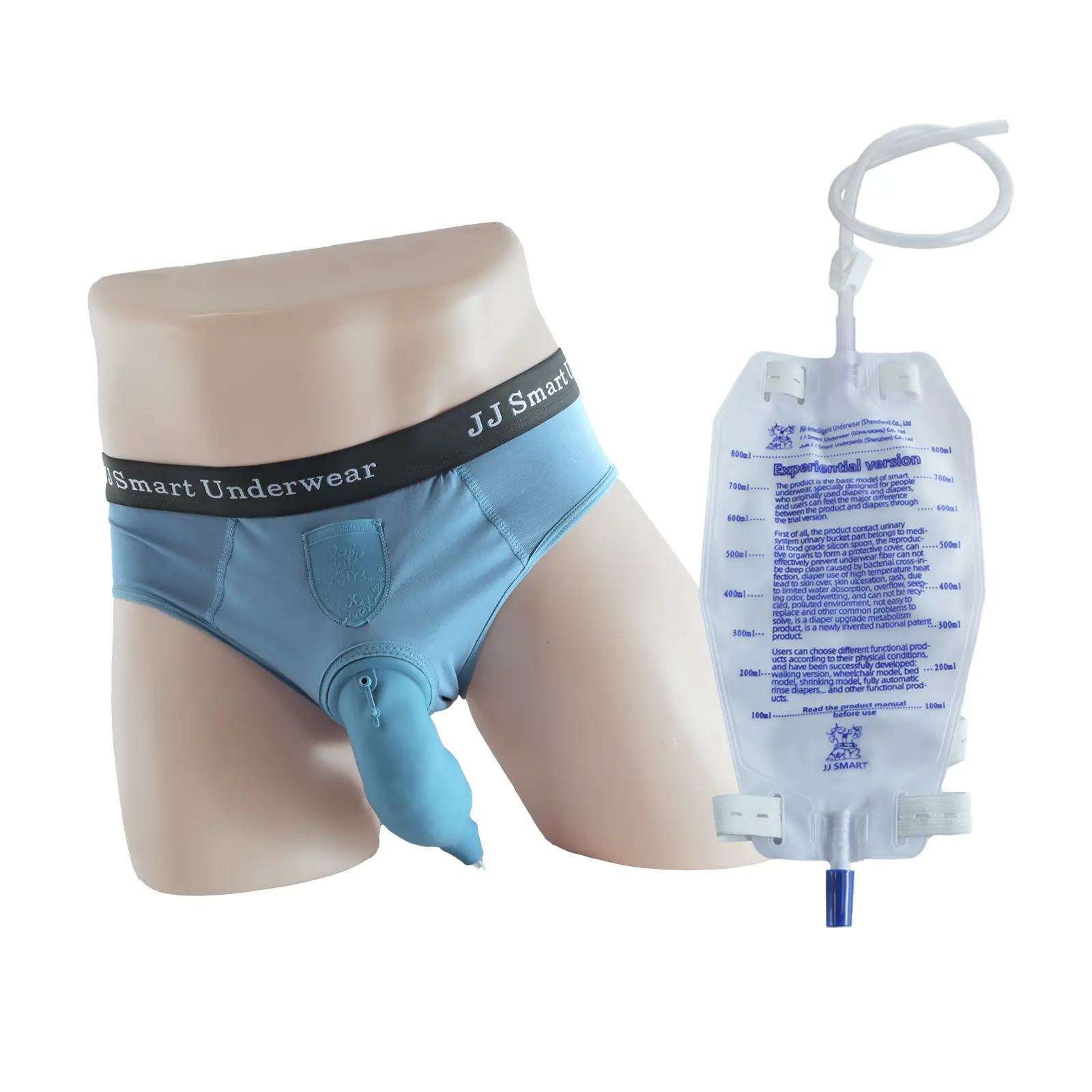 Wearable Male Urinal, Reusable Silicone Urine Collection System with 800ml Portable Leg Bag for Incontinence, Travel, and Bedridden Use, Portable Urinal, Travel Accessories, Thoughtful Gift, Anti-Reflux