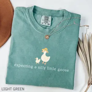 Comfort Colors Expected A Silly Little Goose T-Shirt, Cute Pregnancy Announcement Shirt, Pregnant Shirt, Homestead Mom Gift, Baby Shower Gift