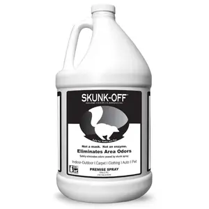 Skunk-Off Gallon Premise Spray or Shampoo - Skunk Odor Remover for Dogs, Cats, Carpet, Car, Clothes – Non-Enzymatic Formula (1 Gallon)