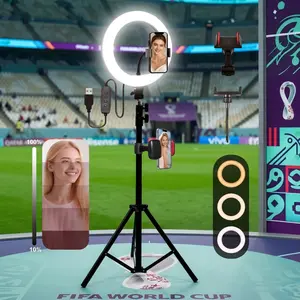 10" Video Light with Tripod Stand and Phone Holder – Dimmable Ring Light for TikTok, Live Stream, Makeup, YouTube, Photography – Compatible with iPhone and Android, March Madness, World Cup