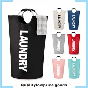 Jumbo Laundry Hamper - Waterproof Collapsible Clothes Basket with Handles for Bedroom, Bathroom & Dorm, Space Saving Storage