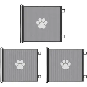 Retractable Dog Gate – Extra Wide Mesh Pet Barrier for Doorways, Stairs & Hallways – Adjustable Safety Gate for Dogs & Cats Playpen Paws Home Easy Maintenance Universal Fit System Durable Mesh Construction