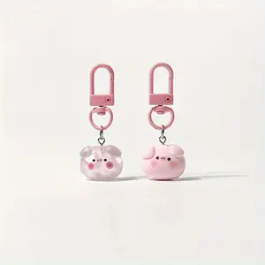2/20pcs Cute Cartoon Keychains Charms, Pink Soft Touch Accessories, Simple Everyday Style, Small & Charming Bag Decorations, Keychain For Bags