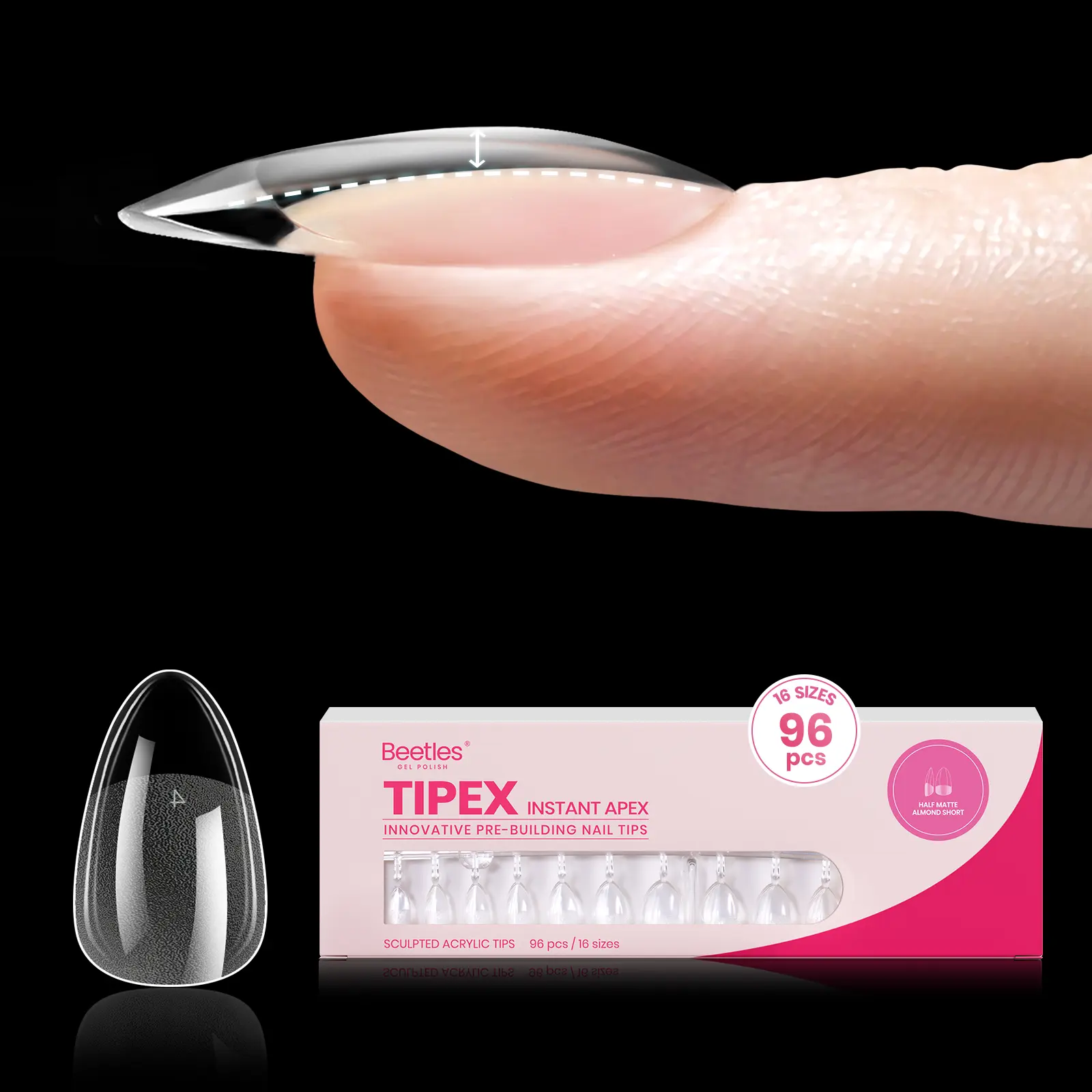 【Tips Only】96Pcs Short Almond
