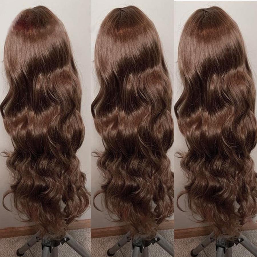 Chocolate Brown 13X6 13X4 HD Lace Front Wigs For Black Women PrePlucked With Baby Hair Body Wave Brazilian 100% Remy Human Hair