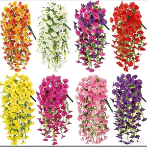Artificial Eucalyptus Violet Vine Strip, Hanging Simulated Colorful Daisies, Decorative Flowers Artificial Daisy Flower Fake Flower for Outdoor Garden Courtyard Balcony, Fruit, Artificial Flowers For Outside, Decorative Faux Flower