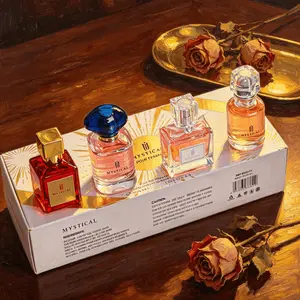 MYSTICAL POUR FEMME Women's Perfume Gift Set | 30ml*4 | A complete set featuring floral, fruity and woody fragrances | One box with four fragrances，Light Luxury Gift Box | curations good scent | white floral note |  longwear edp