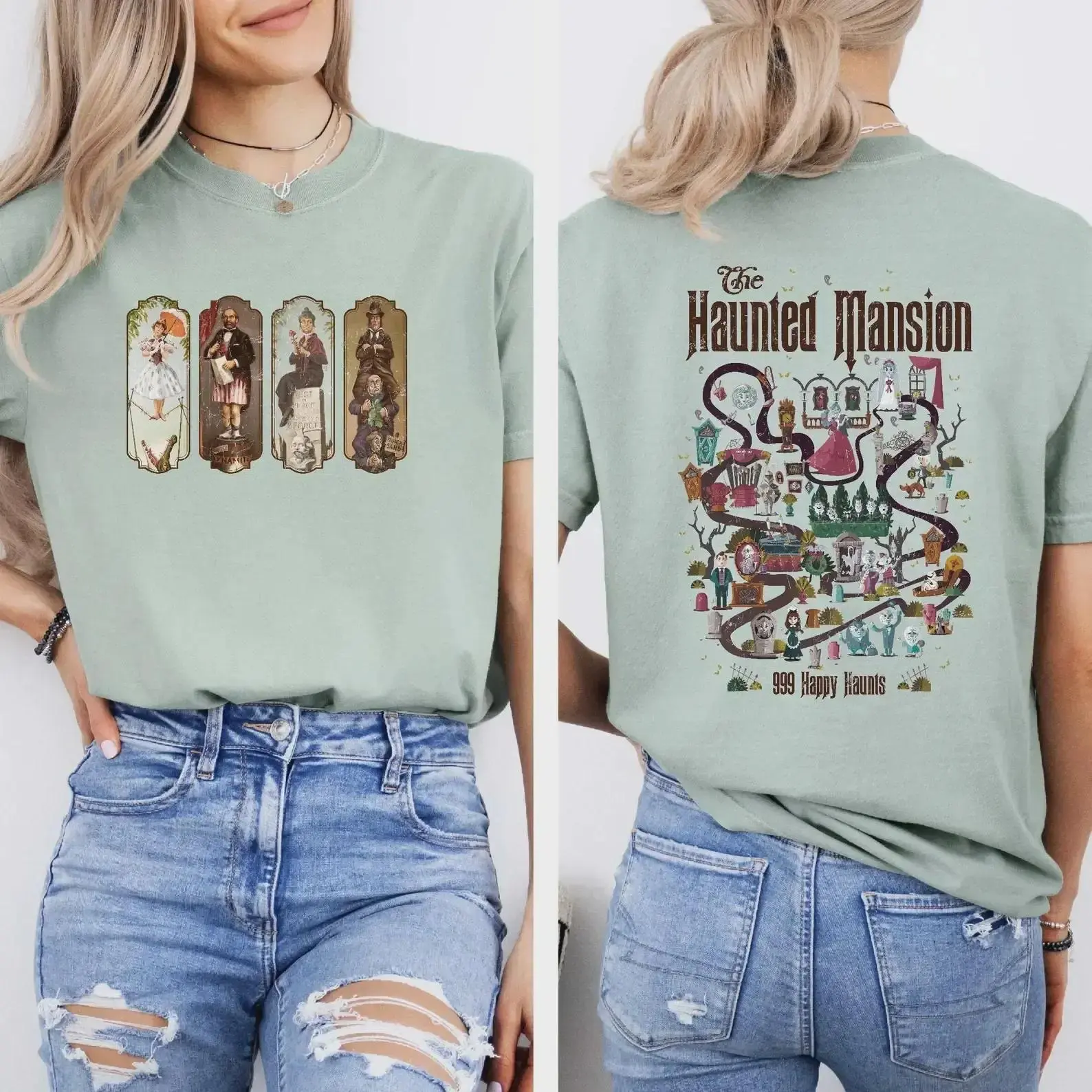The Haunted Mansion Map Shirt, WDW Halloween T-shirt, Retro The Haunted Mansion Map, Stretching Room Shirt, WDW Trip Shirt