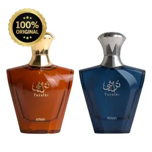 (Combo) Afnan Turathi Blue & Brown Eau de Parfum for Men - 3.0 Ounce Spray | Citrus Woody & Rich Scent Cologne for Him | Premium Fragrance Collection