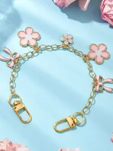 Pink Flower & Bow Bag Charm Chain | Sweet Kawaii Style Accessory Purse Charm 🌸 Bag Pendant #FloralBagCharm #KawaiiAccessory #BagChainExtender #TikTokFashion #SpringStyle