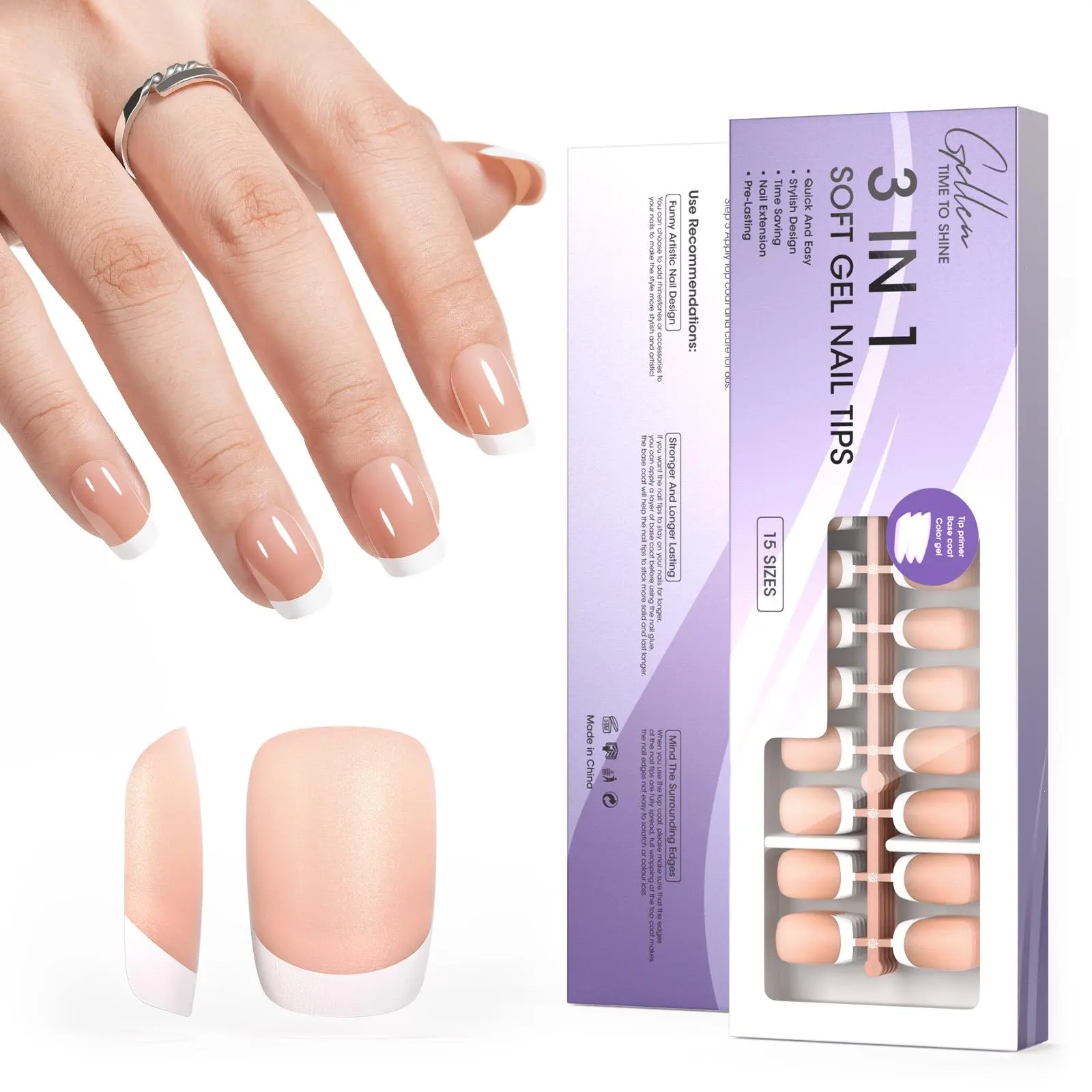 Nude Medium Square Nail Tips
