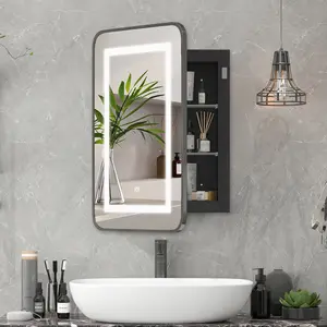 Black Lighted Medicine Cabinet Recessed Medicine Cabinets for Bathroom Medicine Cabinets with Mirror