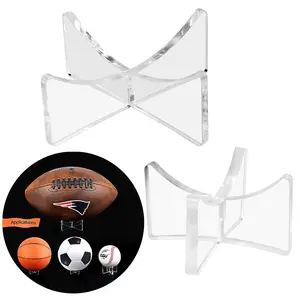 Acrylic Basketball Display Stand Football Holder Soccer Volleyball Triangle Rack Sports Ball Storage Bracket Acrylic Shelf
