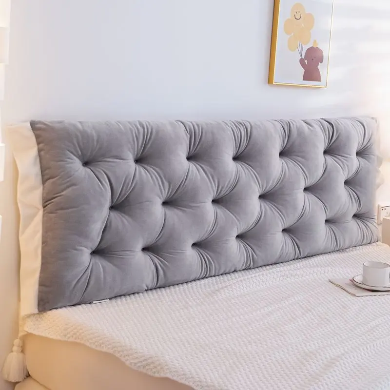 Versatile Bedside Pillow Bolster, Ergonomic Waist Support Cushion, All-Season Comfortable Home Accessory, Available in Three Colors, Tufted Backrest, Supportive Bolster