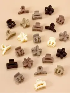 20pcs Random Assorted Mini Hair Clips, Barrettes, Butterfly Claw Clip, Hair Flower Clips, Minimalist & Cute Style, Women Hair Accessories, Suitable for Summer, Casual Daily Use