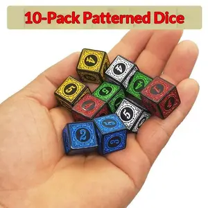 Vintage Style 16mm Six-Sided Colorful Dice Set, Perfect for Tabletop Games and Drinking Games, Ideal Entertainment Choice