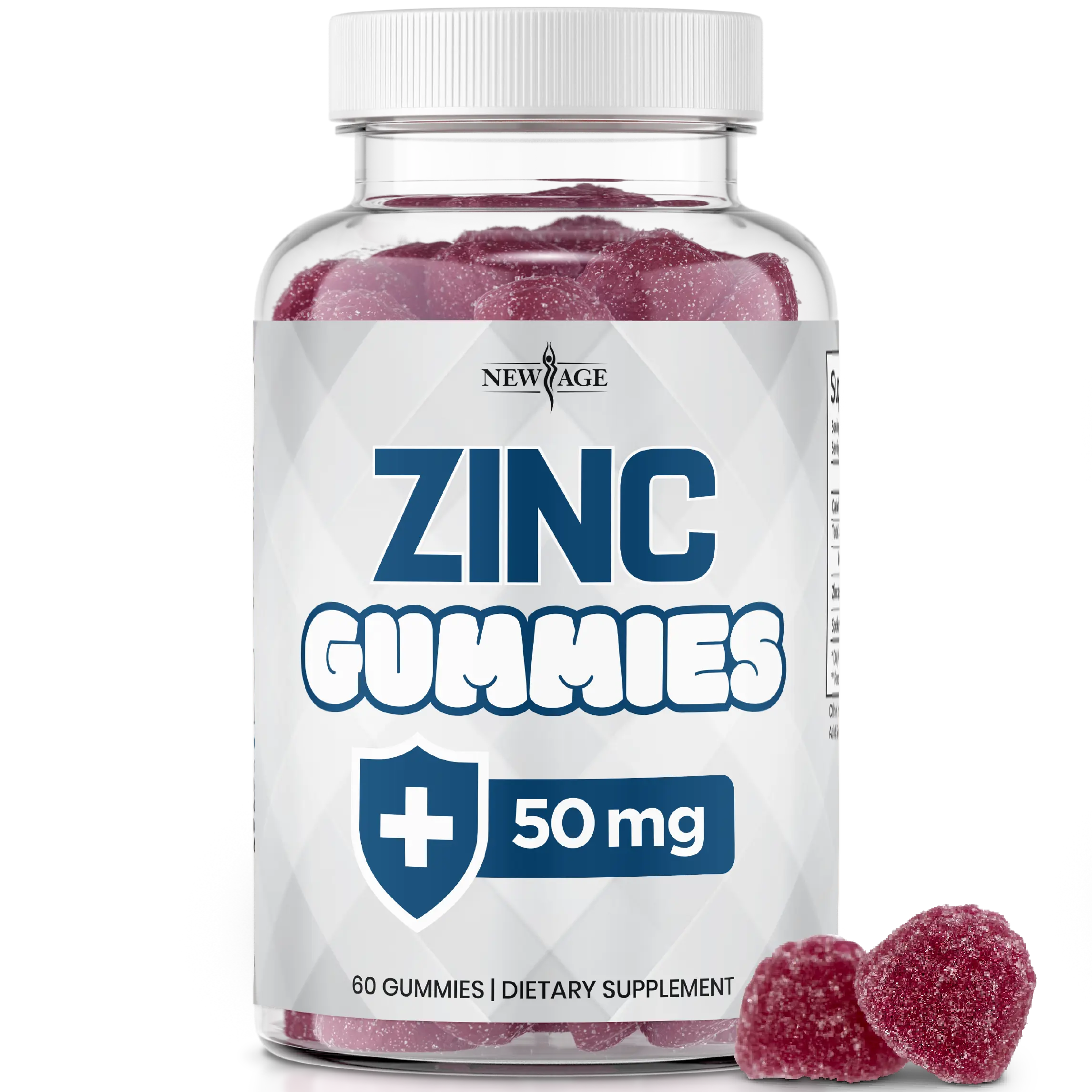 NEW AGE Zinc Gummies - 50mg High Immune Booster Zinc Supplement, Immune Defense, Powerful Natural Antioxidant, Non-GMO Healthcare Vitamin