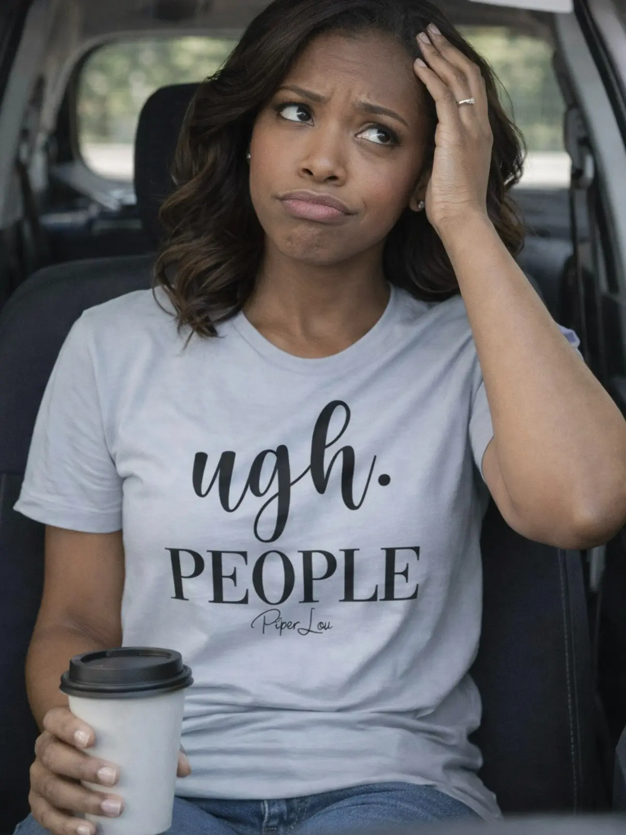 Women's Casual Short-Sleeve Soft Comfortable 100% Cotton "Ugh People" Classic Tee, Made in the USA, Breathable Fabric