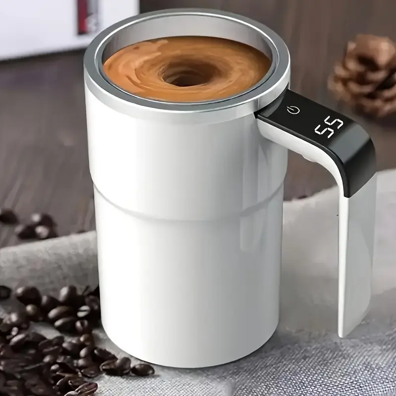 USB Charging Automatic Stirring Cup, With Dust-proof Cover Multifunctional Electric Coffee Cup, Rotating Stainless Steel Cup Milk Cup, Very Convenient And Ready To Use, Suitable For Kitchen, Office, Bedroom, Easy To Stir Kettle Cup
