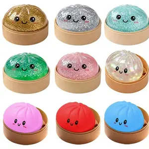 2026 Expressive Dumpling Squishies Gift, Glitter & Non-Glitter Soft TPR Stress Relief Balls, Colorful Squeeze Sensory Fidget Desk Toy, Cute Decompression Surprise Party Favor for Kids Adults Mum Dad
