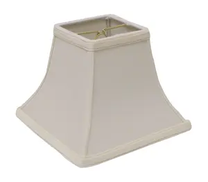 360 Stand 8 in. Ivory Square Bell Hardback No-Slub Lampshade - Warm Lighting, Traditional Home Decor, Bulb-Compatible, Indoor Use, Fits Bulbs