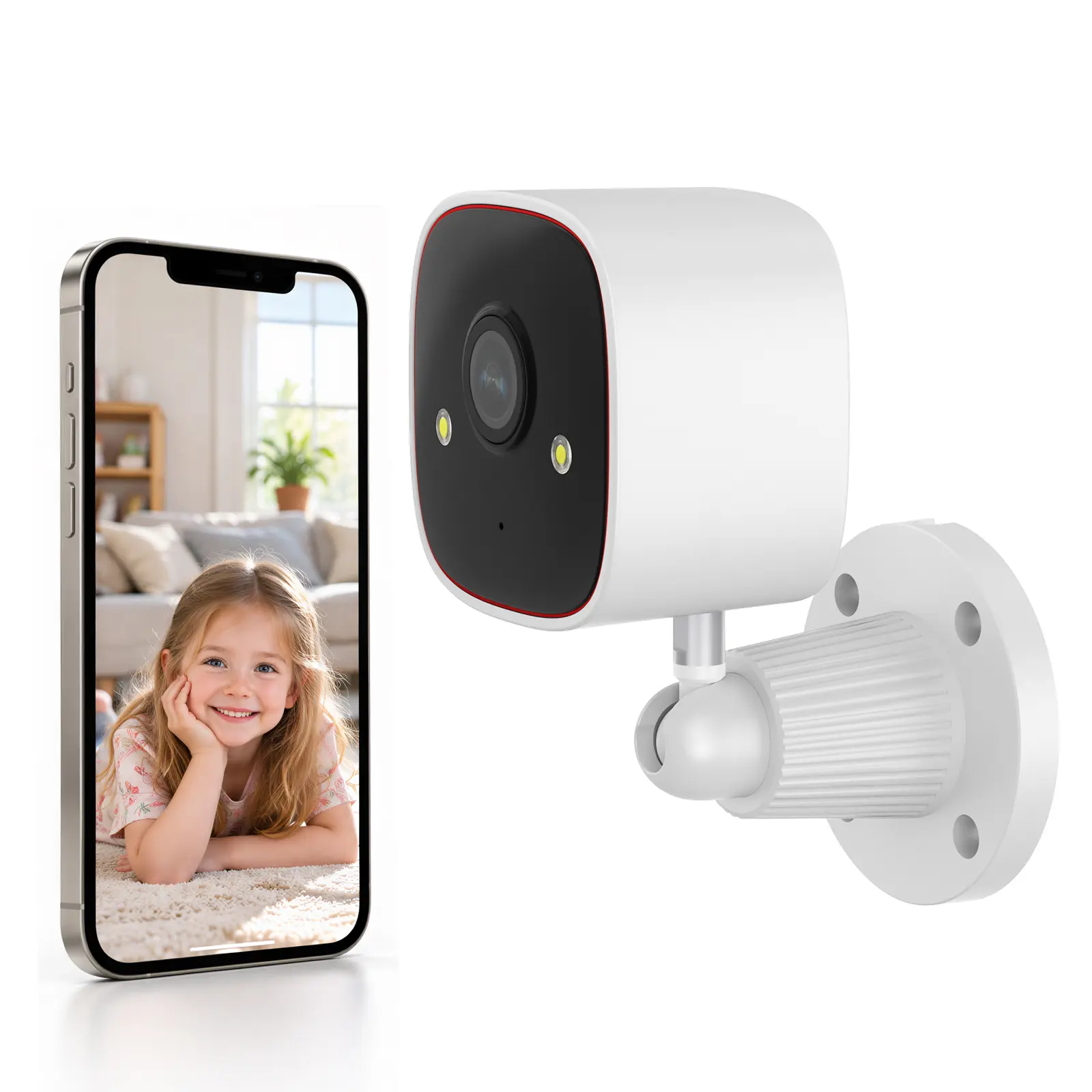 Cámara de Seguridad WiFi Inteligente con IA | 2K 2.4G, 1296p, Detección Humana IA, Visión Nocturna Color, IP66, Audio Bidireccional, Montaje en Pared, 1-Pack/2-Pack/4-Pack Options