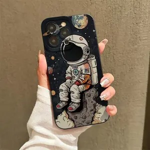 Astronaut Pattern Phone Case, Decorative Phone Protector Cover, Phone Accessories Compatible with iPhone 11 12 13 14 15 16 17 Pro Max