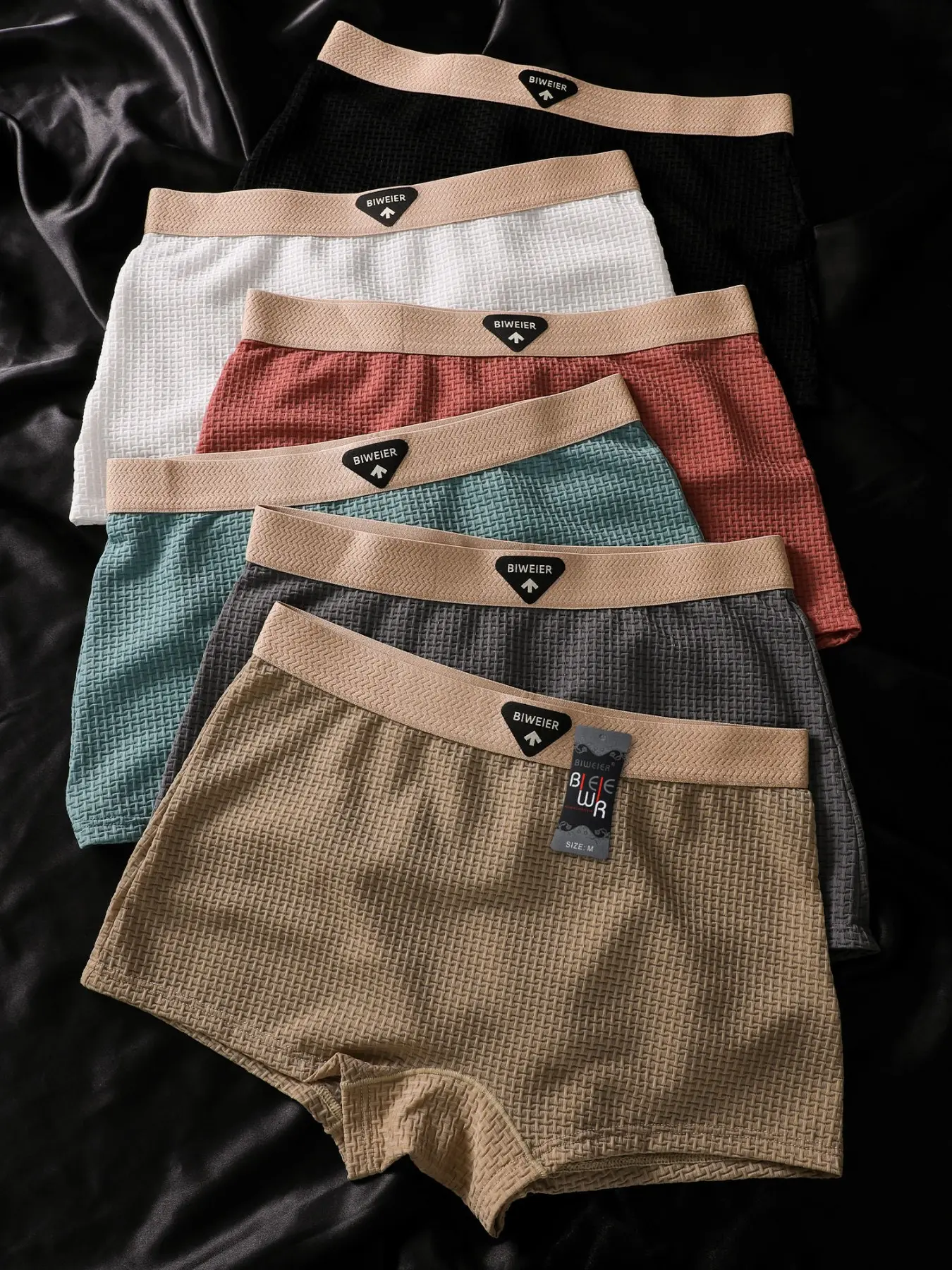 6 Pcs Biweier Women's Plain High Waist Boyshorts, Soft Comfortable, Elastic Waistband, Stretchy, Ice Silk Cool Feel, Ideal for Casual Wear and Home Use