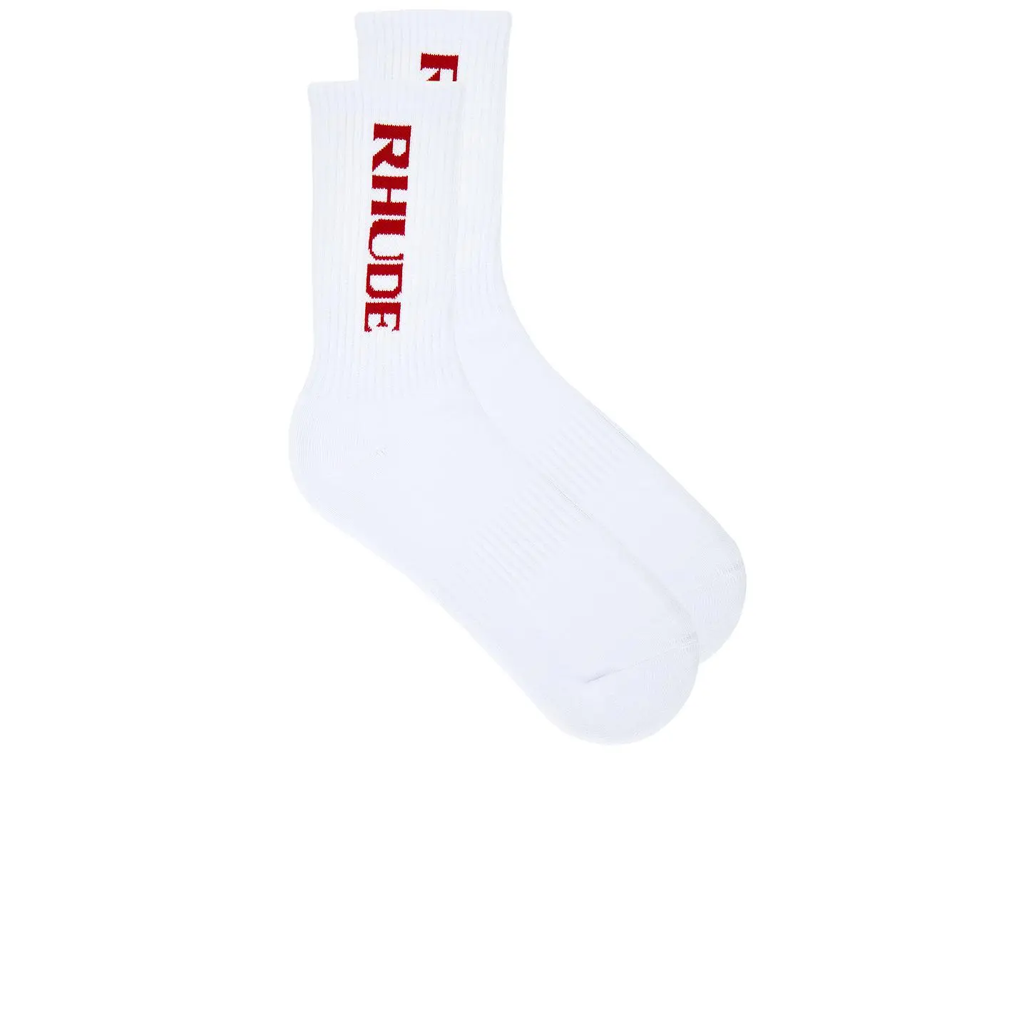Rhude Filtaro Logo Sock in White & Red