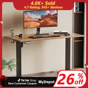 Electric Height Adjustable Standing Desk,  Adjustable Stand up Desk Modern Computer Desk, Ergonomic Workstation with White Top & White Frame