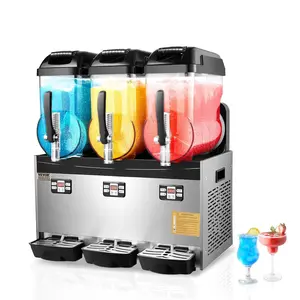 【fathersdaygift】VEVOR Commercial Slushy Machine,  , 12Lx3 Triple Tank Frozen Drink Machine, 144 Cups Stainless Steel Margarita Smoothie Frozen Drink Maker, Slushie Maker for Home Party Restaurants Cafe Bars