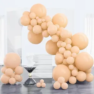 PartyWoo Nude Balloons 100 pcs Different Sizes Pack of 18 12 10 5 Inch Matte Latex Balloon Arch Kit Garland Beige Boho Apricot Balloons for Wedding Baby Shower Graduation Birthday Party Decorations