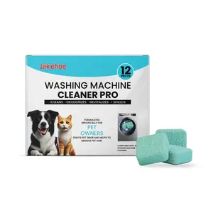 Washing Machine Cleaner Descaler Tablets 12-Pack, Deep Clean & Remove Limescale, Safe for HE Front Loader & Top Load, Non-Toxic Effervescent Cleaning Tablets, Appliance Maintenance