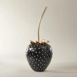Z Gallerie Grand Strawberry - Gold/Black Fruit Bouquet Decoration Decorative Artificial Flowers Entryway Centerpiece Ornaments Faux Plant
