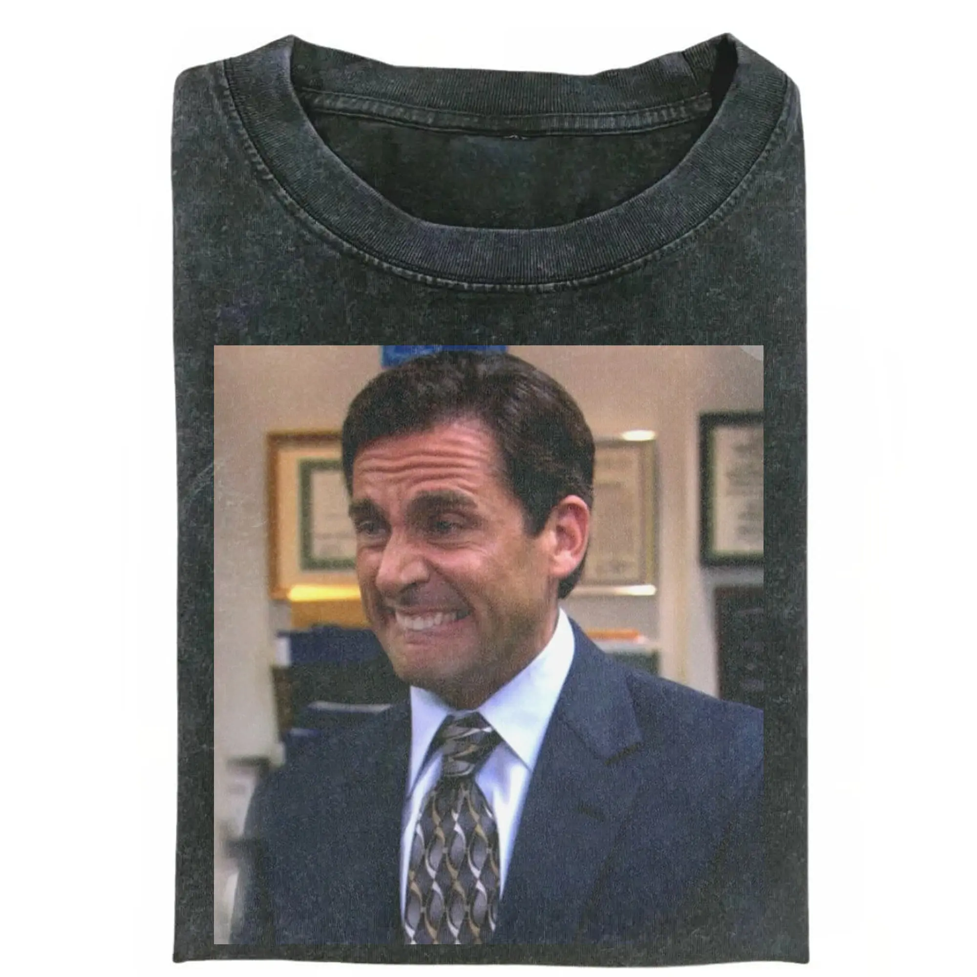 Michael Scott Cringe Face Shirt, The Office Meme Tee, Steve Carell Funny T-shirt, Vintage Sitcom Graphic Tee, Gift for Men, Gift for Women, Crew Neck T-shirt, Trending T-shirt