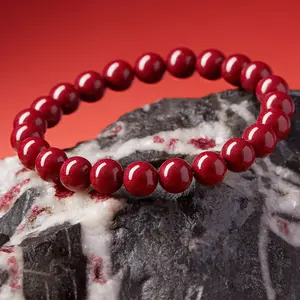 Minimalist Real Vintage Cinnabar Bracelet High Purity Maximum Energy Supports Customization Red Beads