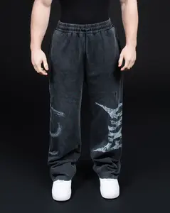 EKKO Oversized Acid Wash Fleece Sweatpants