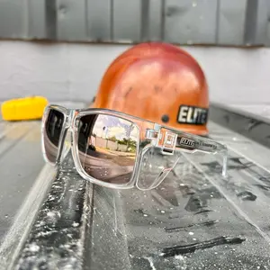 Elite Delta – ANSI Z87.1 Safety Glasses (Clear Frame + Rose Gold Mirror Lens)