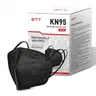 GTT 50 PCS Black & White Disposable N95/KN95 Dustproof Mask - Commuteready Pack, 4-Layer Dust Block, 4 Layers, Breathable, Individual Wrapped, Skin-Friendly, Ergonomic, Low Nose Pressure, Less Ear Fatigue, Protection, for Home Care, Daily Commute