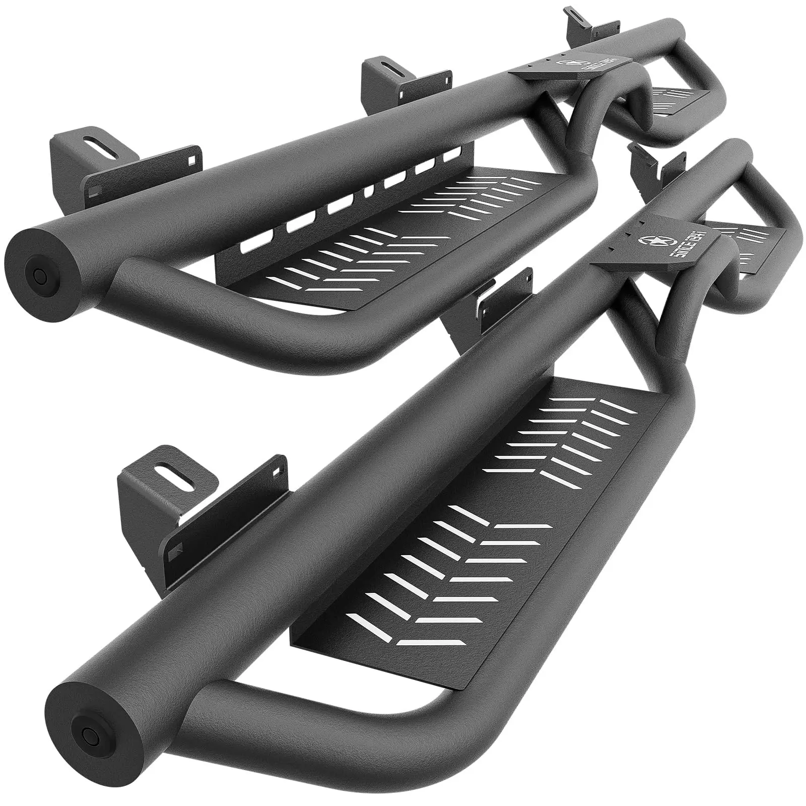 【Yzona】Running Boards Side Steps for 2021-2026 Ford Bronco 4 Doors (Not for Sport Model), 2-Stairs Design, Heavy-Duty Steel Nerf Bars, Bolt-On Step Plates, Rock Sliders Rail, Vehicle Exterior Accessory Truck Accessories Universal Automotive Accessories