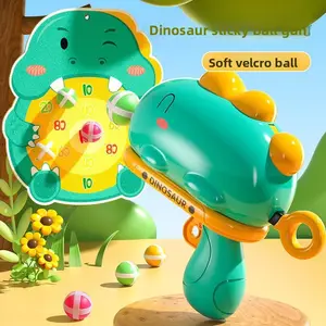 Dinosaur Ball Blaster & Target Set Kids Cartoon Shooting Toy Parent-Child Interactive Game Perfect Birthday Gift for Boys & Girls Soft Velcro Ball